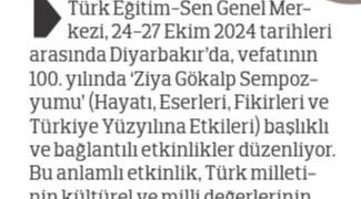 Türk Eğitim Sen’den Ziya Gökalp Sempozyumu – Türkgün