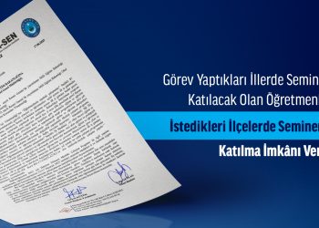 GÖREV YAPTIKLARI İLLERDE SEMİNER ÇALIŞMALARINA KATILACAK OLAN ÖĞRETMENLERİMİZE DE İSTEDİKLERİ İLÇELERDE SEMİNER ÇALIŞMALARINA KATILMA İMKÂNI VERİLSİN!